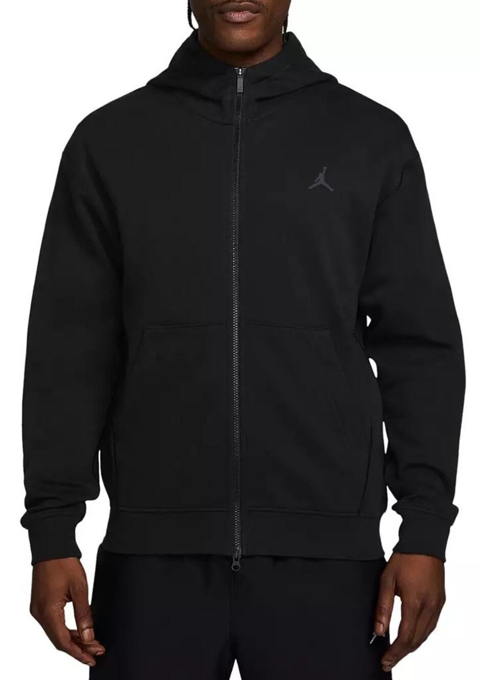 Jordan Men's Dri-FIT Sport Hoop Fleece Full-Zip Black Hoodie